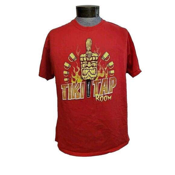 Tiki Tap‎ Room T Shirt Mens Large L Red Saddlebred Short Sleeve - Picture 1 of 8